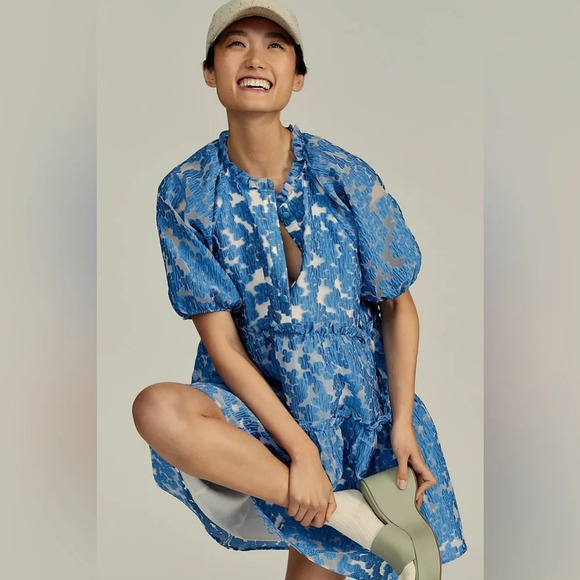 Maeve By Anthropologie Tiered Jacquard Dress - Picture 4 of 11